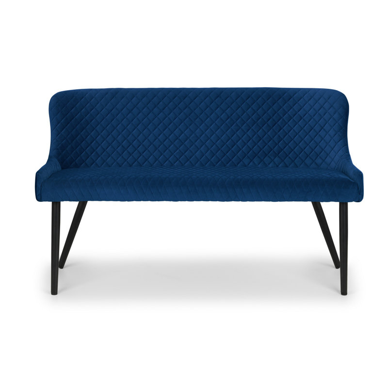Wynnfield Velvet Upholstered Bench, Blue