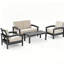 Ensemble de meubles de patio en PEHD 4 pièces Deluxe-128970121