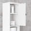 Armoire de salle de bain 7,7 "x H 72,37" blanche avec tablettes ouvertes et 2 portes de rangement pour la salle de bain, la cuisine, le couloir et le salon