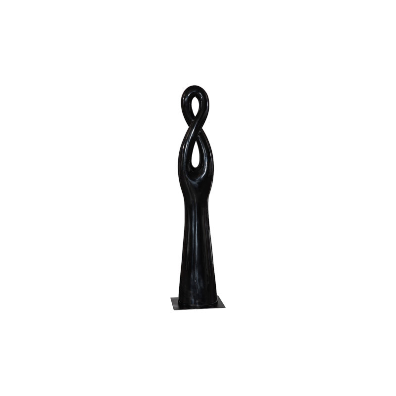 Sculpture torsadée, gelcoat, Noir, noir, noir, noir