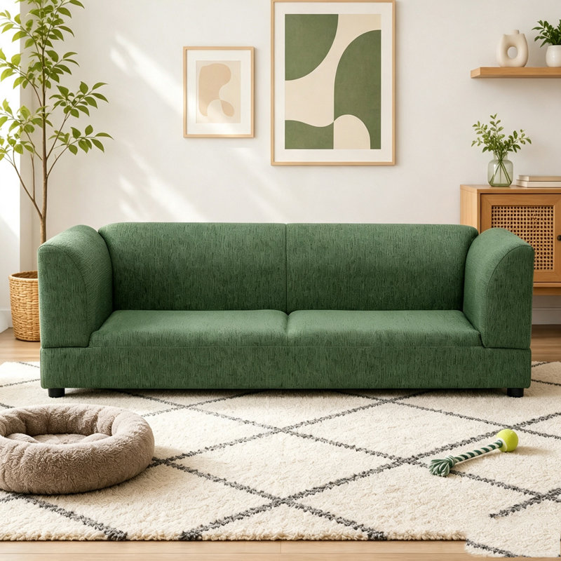 Canapé confortable surdimensionné pour chiens de taille moyenne / grande, Vert olive