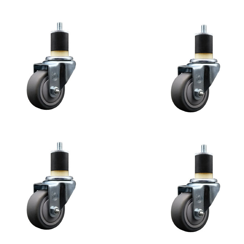 Ensemble de roulettes extensibles en caoutchouc de 3 po en caoutchouc thermoplastique 3 pouces