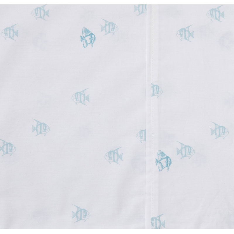 Ensemble de draps en coton percale Tommy Bahama, Ensemble de draps pour grand lit avec 2 taies d'or, Poisson ange rose