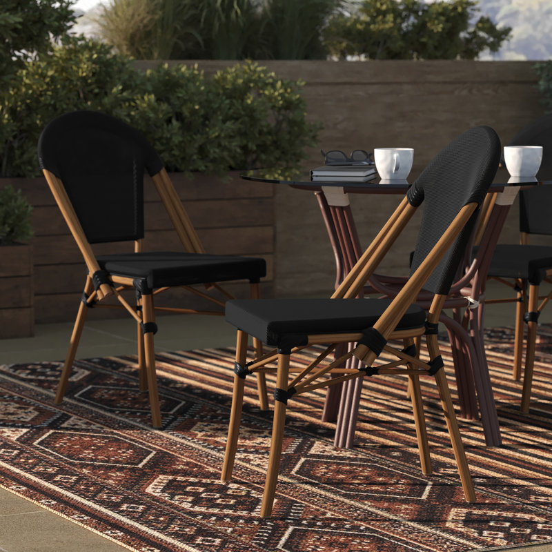 Chaise empilable Lavigne, Noir, Brun