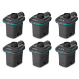 Intex 120V AC Electric Quick Fill Air Pump with 3 Interconnected Nozzles, 6 Pack