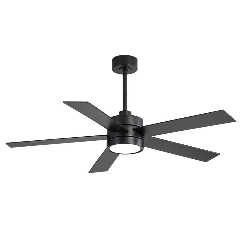Beil Large Modern Ceiling Fan with Light Kit and Remote Control, 3 LED Colours, 6 Speed Noiseless DC Motor, 5 Plywood Blades, for Indoor/Covered Outdoor Use