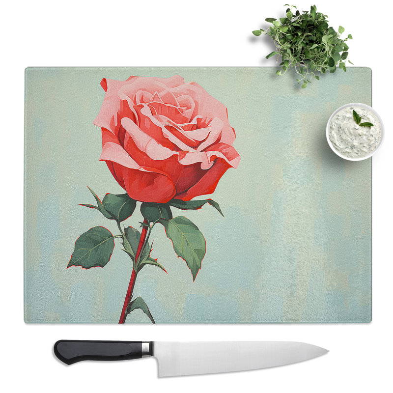 Rose Minimalism  Glass Chopping Board