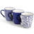 Red Barrel Studio® Mathre 6 Piece 12 Ounce Assorted Design Stoneware Mug Set in Blue and White