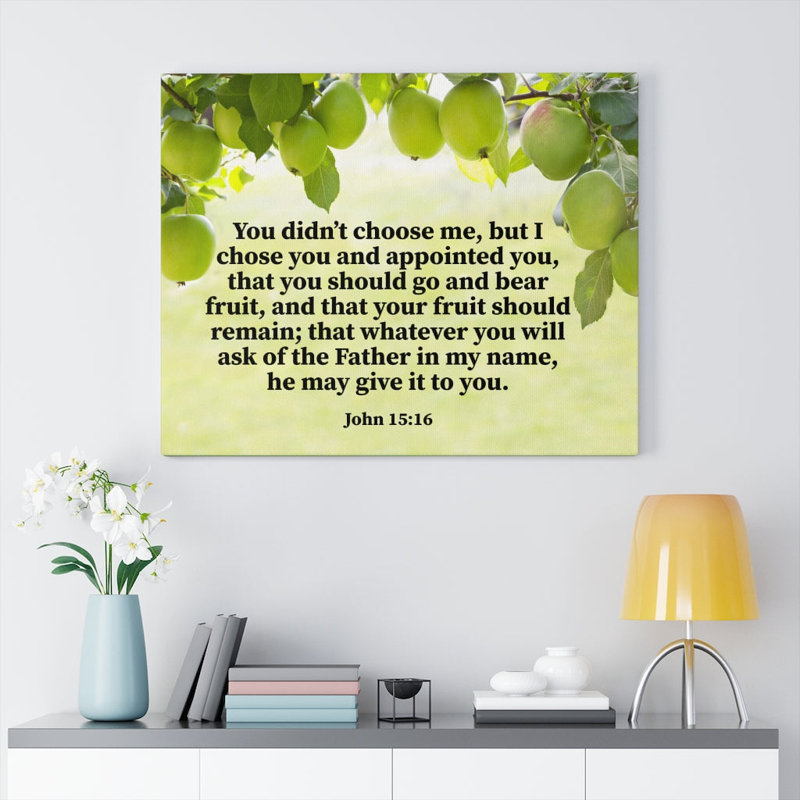 Art mural Chénien par Jean 15:16, H 18 po x l 24 po x P 1,25 po