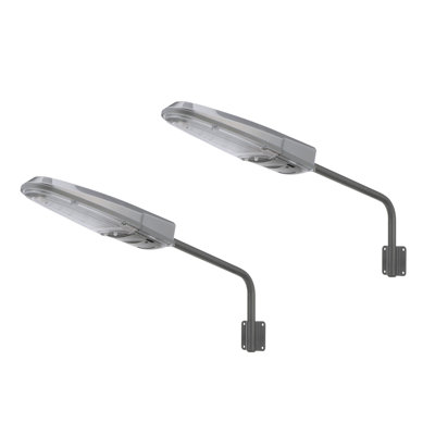 Ensemble de 2 lumières de cour 2 options de fixation (bras de fixation ou direct au mur)