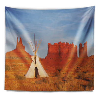 Paysage avec tente tapisserie Monument Valley