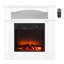 Cheminée électrique autoportante blanche de 84 cm (33 pouces) avec flammes 3D réglables, minuterie, télécommande, protection contre la surchauffe pour chambre et salon, 1500 W, 5120 BTU, ambiance réaliste.