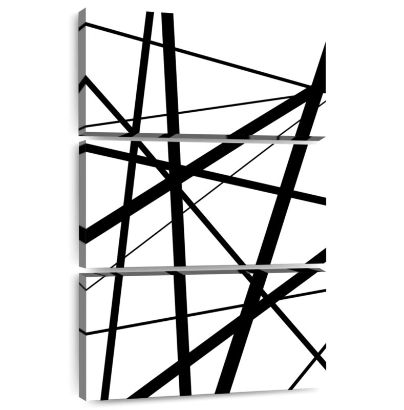 Avery BW Geo Lines I, 45" H x 28" W