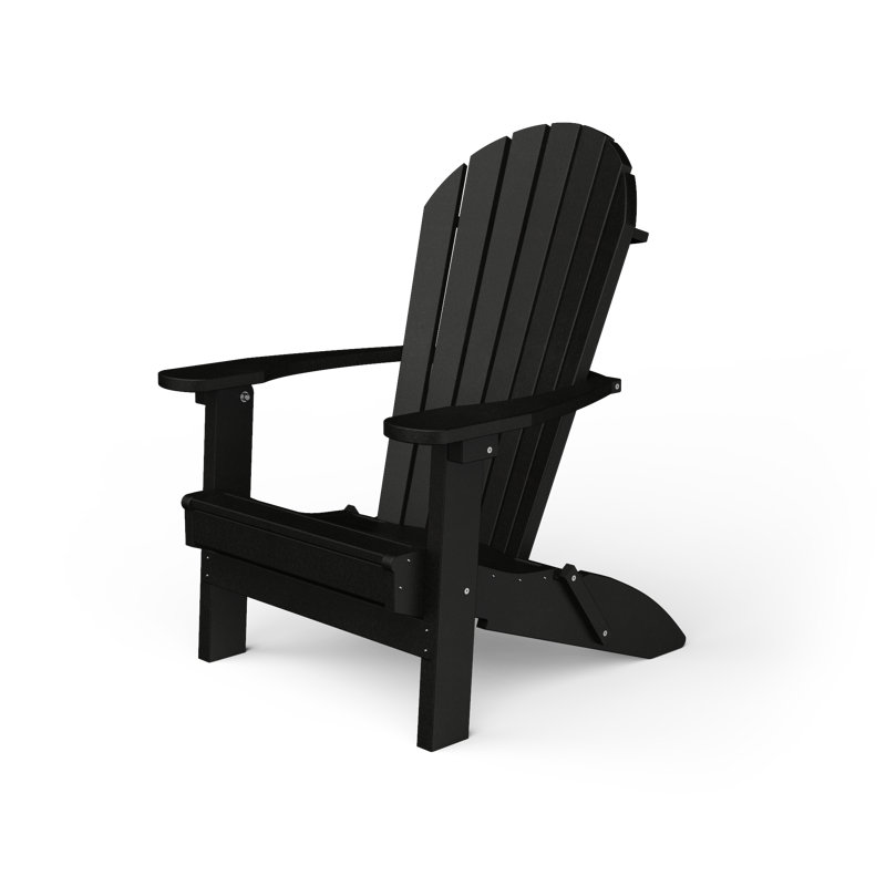 Wisby Foldable Outdoor Adirondack Chair, Black