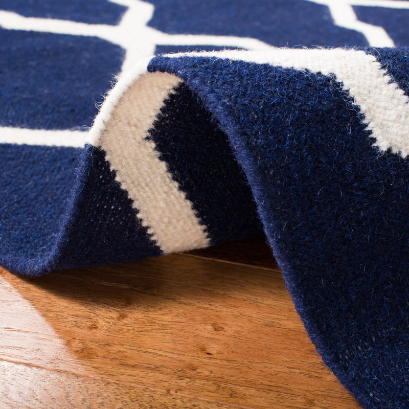 0 cm x 0 cm Geometric Wool Hand Woven Area Rug, Rectangle 91 x 152cm