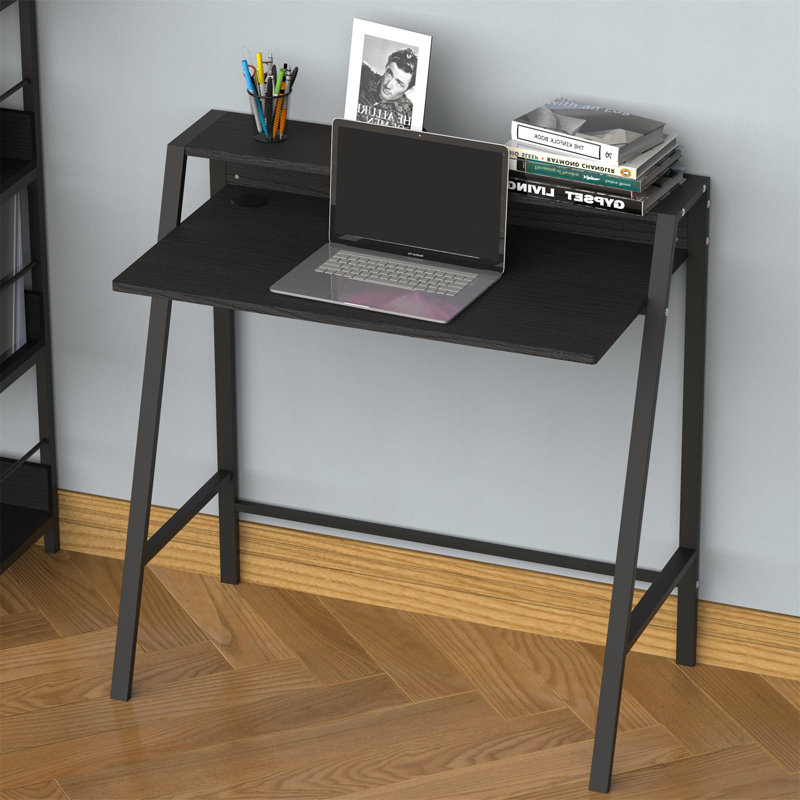 Emerfield Metal Base Writing Desk, Black, 85 x 84 x 45
