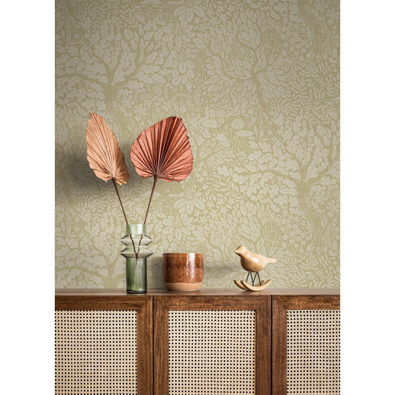 Rouleau de papier peint L 33 pi Alencon, Sauge