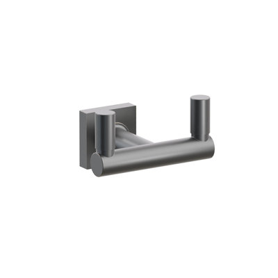 Emtek Select Double Hook w/ Small Square Rosette, Round Stem & Smooth Tip