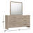 Six Drawer Oak Wood Dresser In Chai