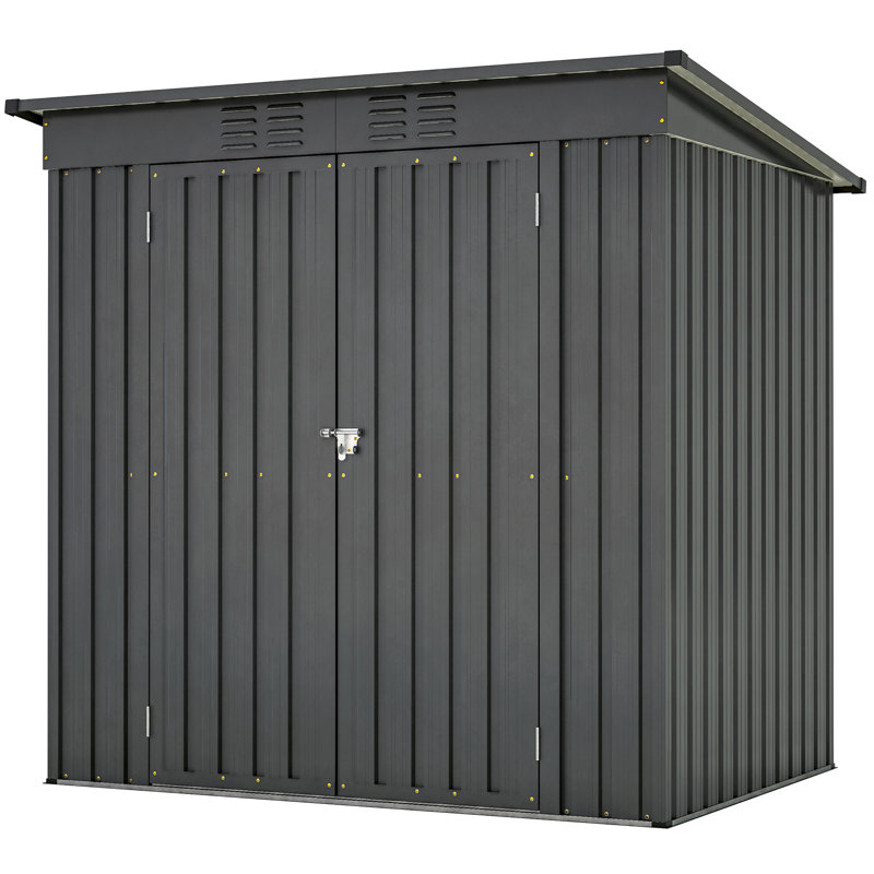 Armoire de rangement extérieure noire et respirante pour jardin 6X4 Ft