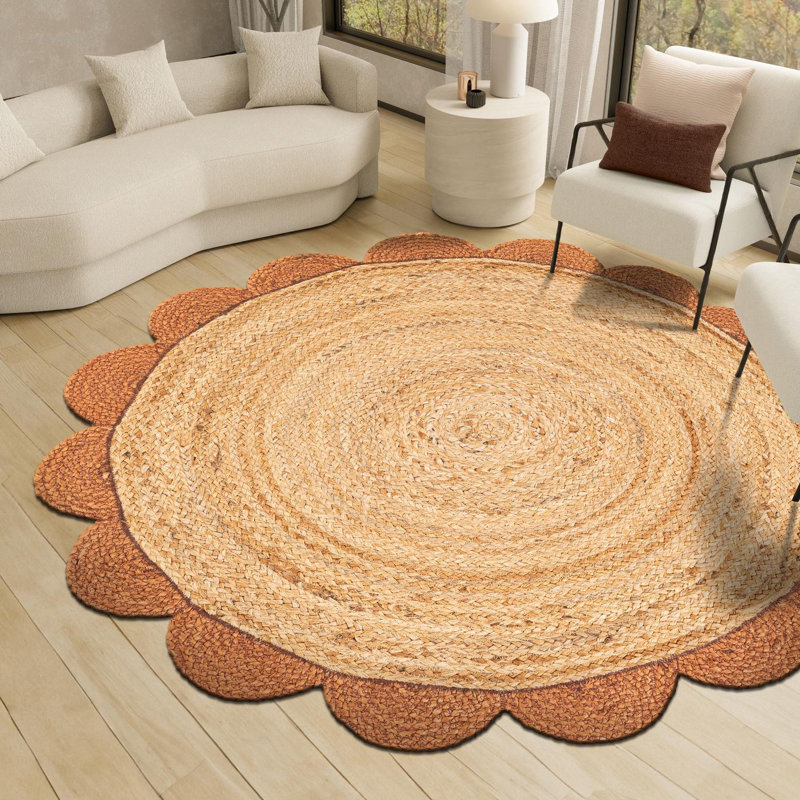 Cosner Hand Braided Area Rug, Round 4'1"