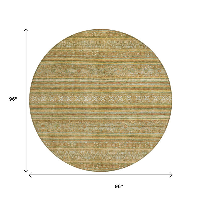 Tapis rond rond 8 pi vert artichaut