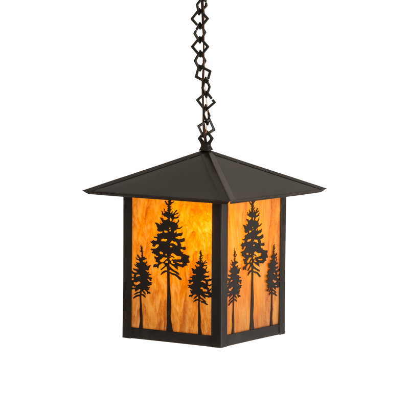 Luminaire suspendu rectangulaire 1 lumières lanterne Villagomez