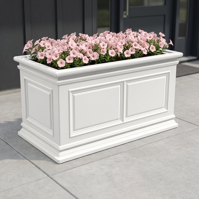 Boîte à fleurs en plastique Covington, Blanc
