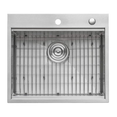 Évier de cuisine à rebord et coins arrondis en acier inoxydable 25 x 22 po Ruvati