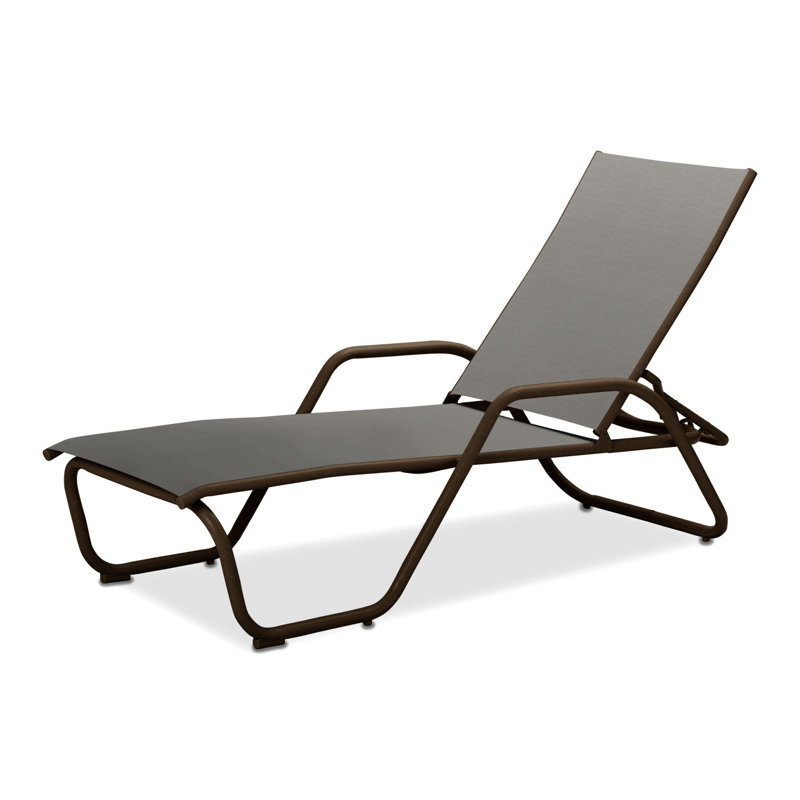 Outdoor Rust-Resistant Metal Chaise Lounge, Alloy Sunbrella®, Textured Kona