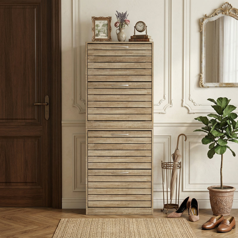 Rangement pour chaussures pour 24 paires de chaussures, Bois de chêne