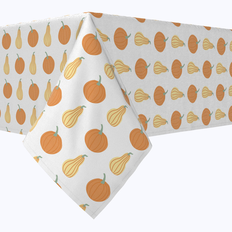 Rectangular Tablecloth, 100% Cotton, Bold Autumn Pumpkins