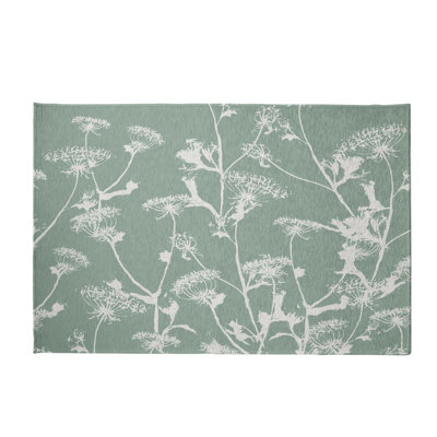 Tapis vert / ivoire à motif floral Alvordton