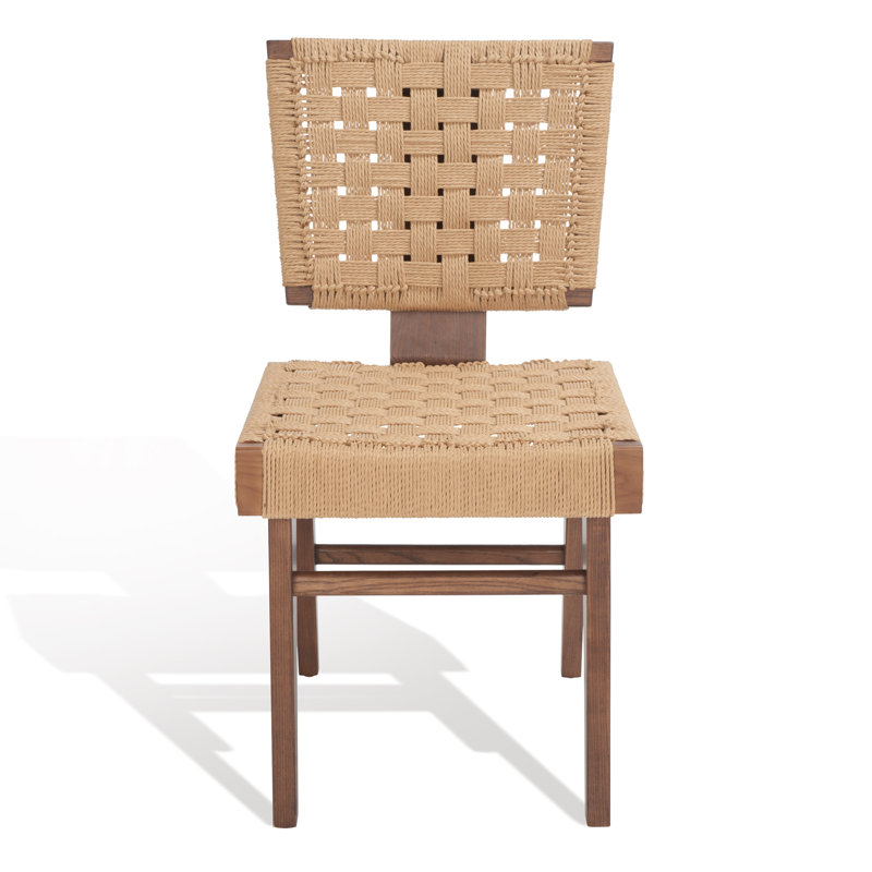 Alfie 18.3'' H Leather Upholstered Ash Armchair, Walnut/Natural