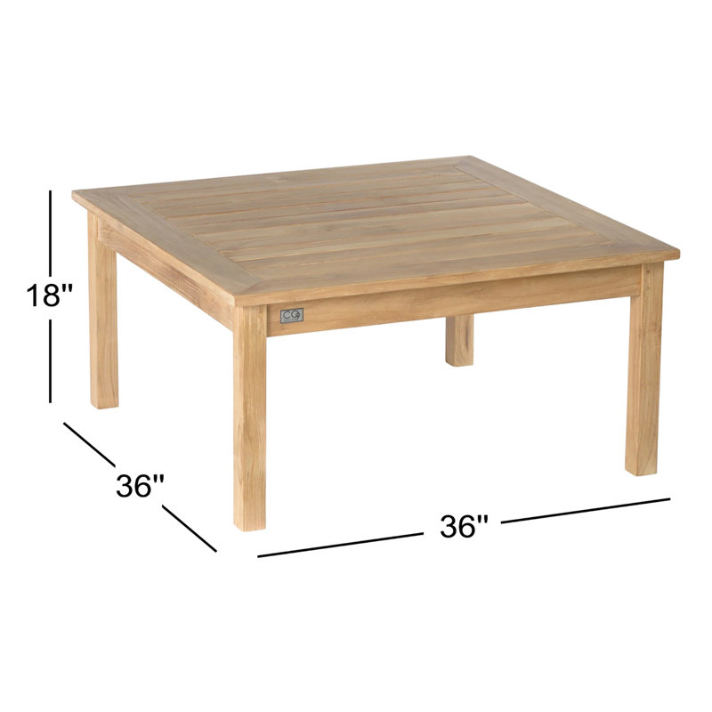 Knightly Outdoor Square Teak Coffee Table