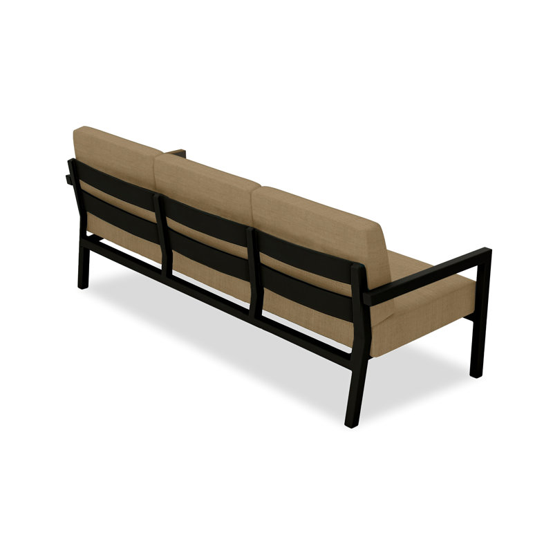 Vivant 83" Wide Outdoor Patio Sofa with Sunbrella® Cushions, Cast Silver Sunbrella®, Black