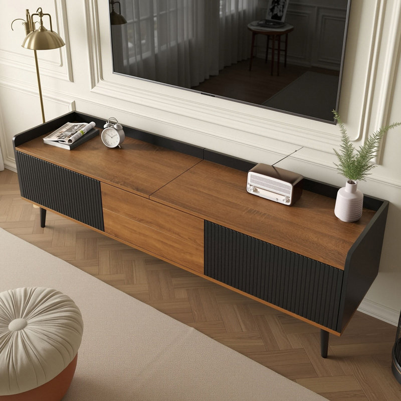 Unfinished TV Stand for TVs up to 70", Black
