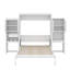 Queen-Sized Murphy Bed Featuring Built-In Desk, Vanity, And Storage Cabinets-542608439