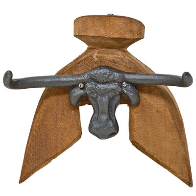 Pommeau Old Saddle en bois massif avec insert en fonte Longhorn