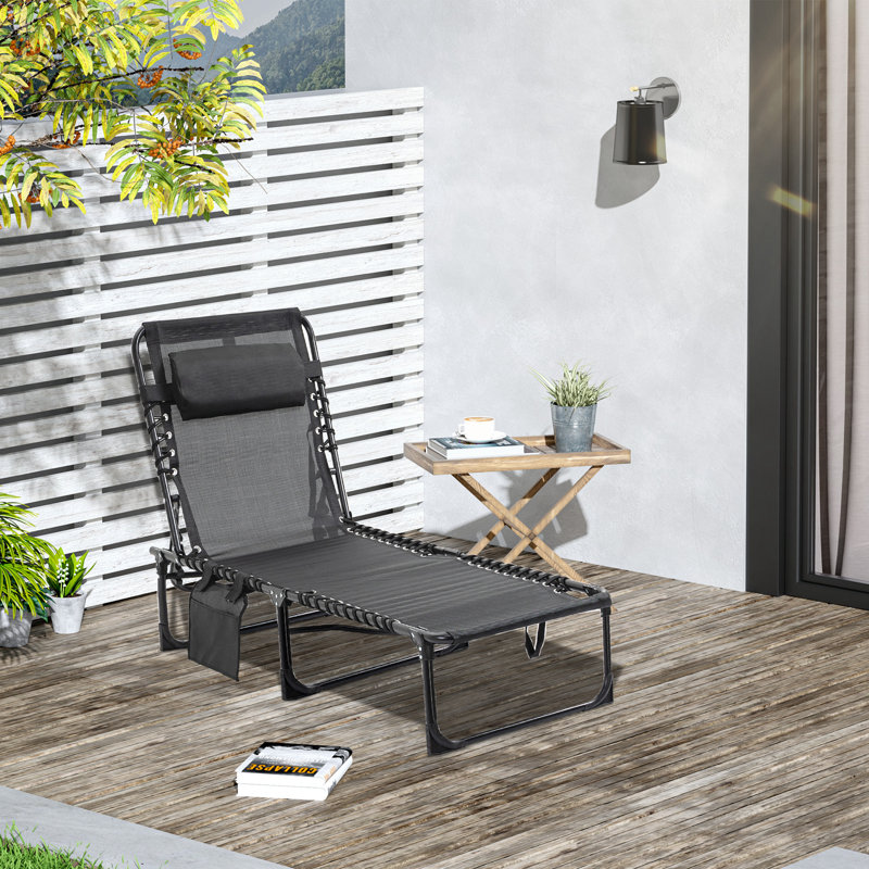 Méridienne inclinable, méridienne portable, lit de camp pliable, dossier réglable et coussin amovible