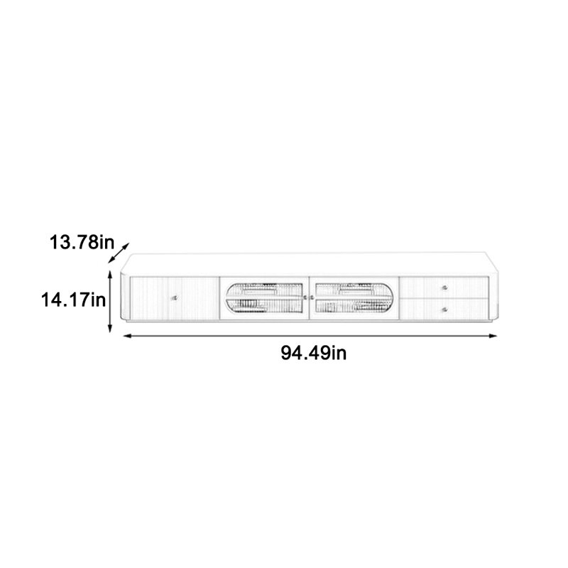 Large capacity multi-function TV stand, 94.48" W