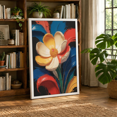 Golden Bloom Art Deco - Wrapped Canvas
