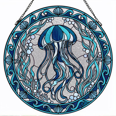 Panneau de vitrail Jellyfish Design, 7,8 heures