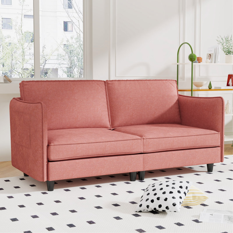 74.27" Loveseat Sofa, Red