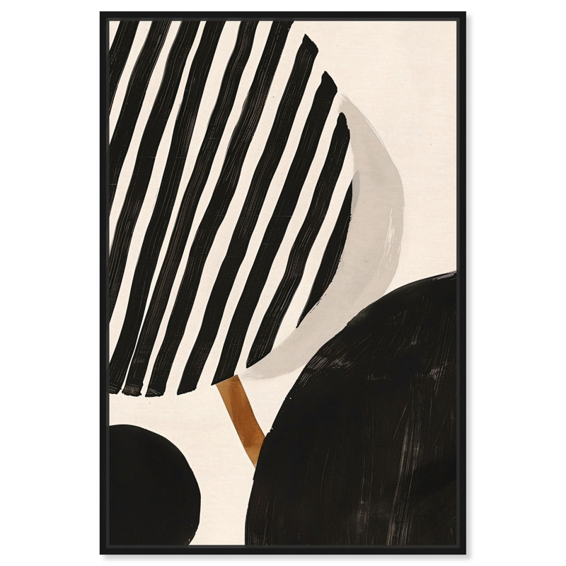 Décoration murale moderne Linear Contempo par Art Remedy, H 37 po x l 25 po, Noir, Cadre flottant