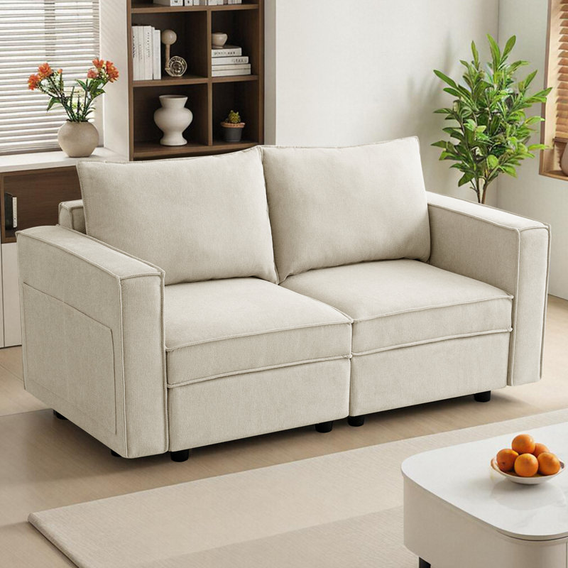 Modular Sofa Couch with Seat Storage, Beige