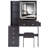 37" Middle Size Left Bedside Cabinet Vanity Table + Cushioned Stool Dresser Set, 2 AC+2 USB Socket, Hair Dryer Stand, Large Touch Control LED Sliding Mirror, 3-Color Switch, EPA, GCC, UL Certificate-1271757664