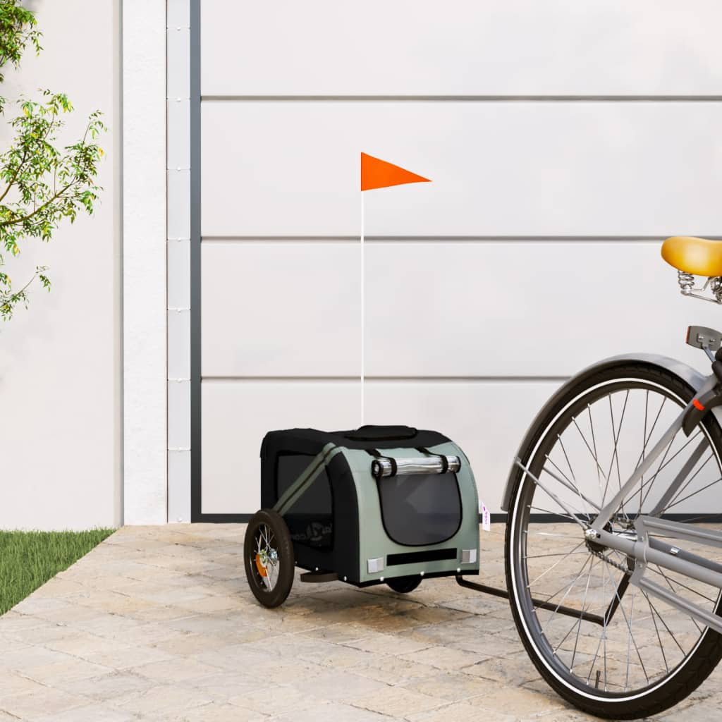vidaXL Pet Bike Trailer Oxford Fabric and Iron