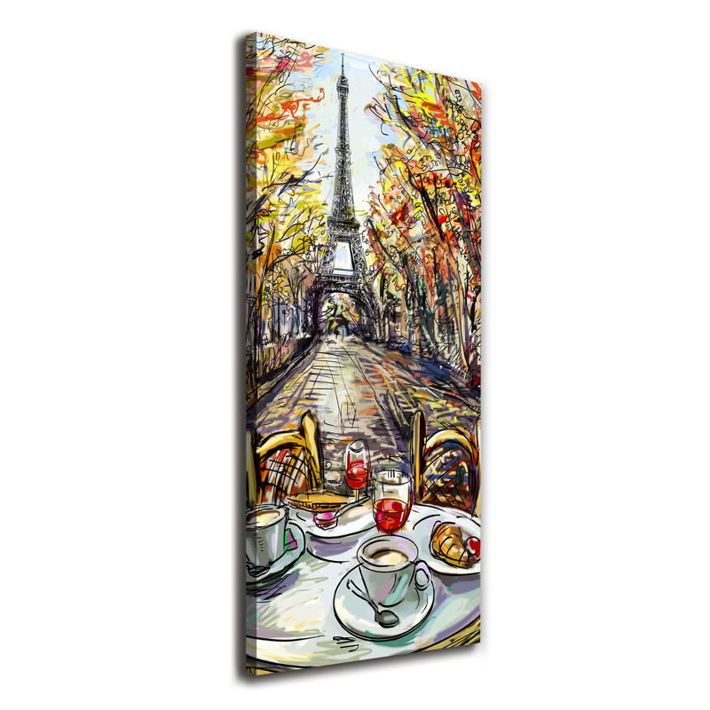 Breakfast In Paris - Wrapped Canvas Print