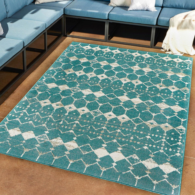 Geometric Indoor / Outdoor Rug, Rectangle 5'3" x 8'